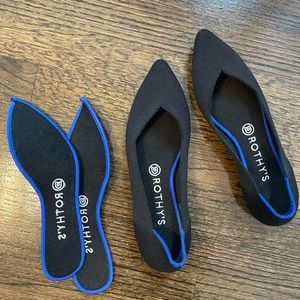 Black pointed toe Rothy’s size 8.5